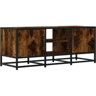 vidaXL Gerookte Eik TV-Kast - 100x35x41 cm - Media TV Meubel vidaXL Gerookte Eik TV-Kast - 100x35x41 cm - Media TV Meubel