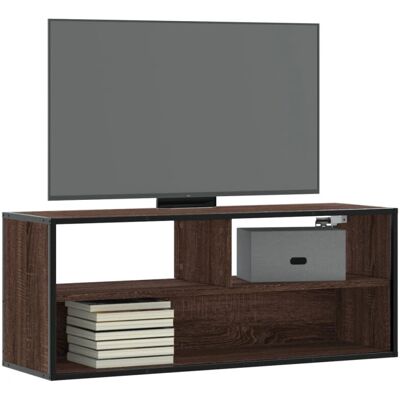 vidaXL Braune Eiche TV-Schrank - Medien TV Einheit - 100x31x39,5 cm - Holz & Metall vidaXL Braune Eiche TV-Schrank - Medien TV Einheit - 100x31x39,5 cm - Holz & Metall