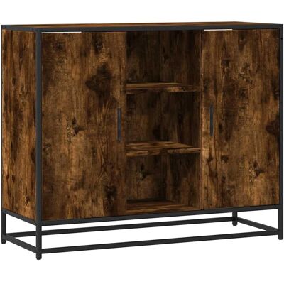 vidaXL Dressoir Gerookte Eik 92x35x76 cm - Dressoir vidaXL Dressoir Gerookte Eik 92x35x76 cm - Dressoir