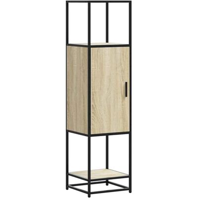 vidaXL Credence Sonoma Chêne - Bois et Métal - 35,5x35x139 cm - Publicité vidaXL Credence Sonoma Chêne - Bois et Métal - 35,5x35x139 cm - Publicité