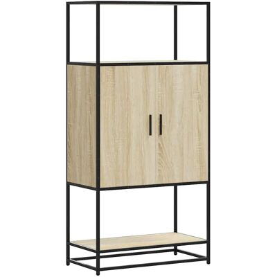 vidaXL Buffet haut chêne Sonoma 68x35x139 cm Bois de synthèse et métal - Buffet salon - Publicité vidaXL Buffet haut chêne Sonoma 68x35x139 cm Bois de synthèse et métal - Buffet salon - Publicité