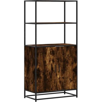 vidaXL Hoge kast gerookt eiken 68x35x139 cm Gecoat hout en metaal - Salontafel vidaXL Hoge kast gerookt eiken 68x35x139 cm Gecoat hout en metaal - Salontafel