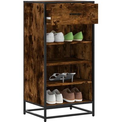vidaXL Schuhregal Rauch Eiche - Schuhablage - 48x38x97,5 cm vidaXL Schuhregal Rauch Eiche - Schuhablage - 48x38x97,5 cm