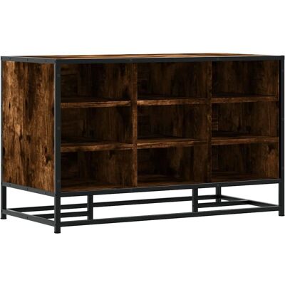 vidaXL Banco zapatero madera de ingeniería roble ahumado - 84x40x53,5 cm - Almacenamiento para zapatos vidaXL Banco zapatero madera de ingeniería roble ahumado - 84x40x53,5 cm - Almacenamiento para zapatos
