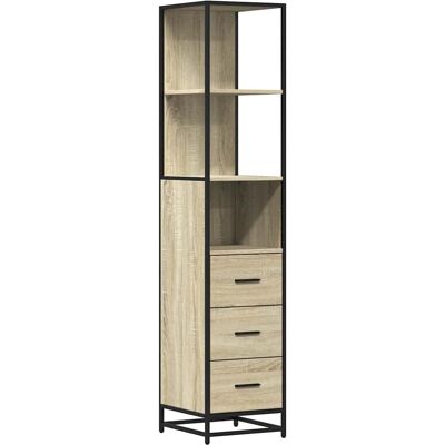 vidaXL Badeværelsesskab Grey Sonoma 35x37,5x166 cm - Spånplade og metal vidaXL Badeværelsesskab Grey Sonoma 35x37,5x166 cm - Spånplade og metal