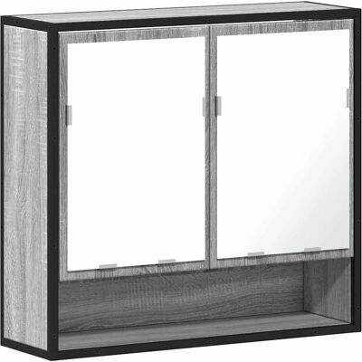 vidaXL Kylpyhuonepeili ja kaappi harmaa Sonoma 65x20x60 cm - Kylpyhuonemöbel vidaXL Kylpyhuonepeili ja kaappi harmaa Sonoma 65x20x60 cm - Kylpyhuonemöbel