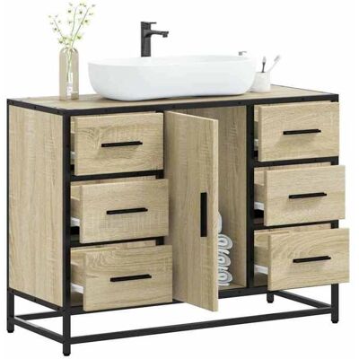 vidaXL Sort badeværelsesskab 80x33x60 cm - Ingeniørtræ vidaXL Sort badeværelsesskab 80x33x60 cm - Ingeniørtræ