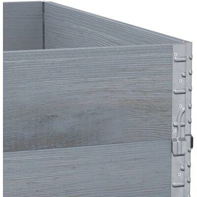 vidaXL Pflanzkasten Grau 100x100 cm Massivholz Kiefer - Gartentrog vidaXL Pflanzkasten Grau 100x100 cm Massivholz Kiefer - Gartentrog