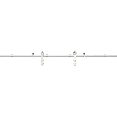vidaXL Schiebetürbeschlag-Set 200 cm Edelstahl Silber vidaXL Schiebetürbeschlag-Set 200 cm Edelstahl Silber