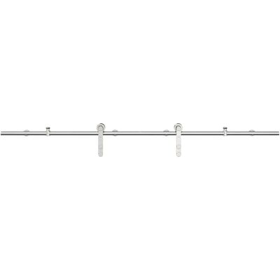 vidaXL Kit pour porte coulissante 183 cm - Acier inoxydable, Argent vidaXL Kit pour porte coulissante 183 cm - Acier inoxydable, Argent