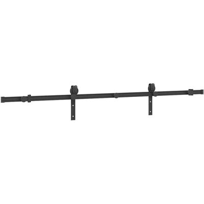 vidaXL Stahl Schwarz Schiebetür-Set 200 cm - Türschiene vidaXL Stahl Schwarz Schiebetür-Set 200 cm - Türschiene