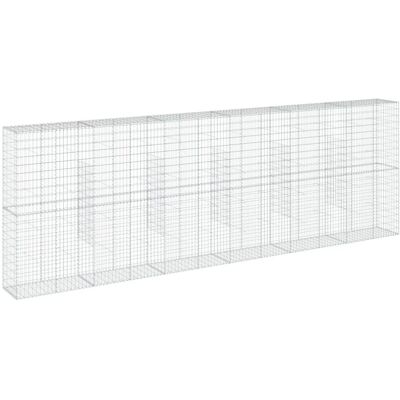vidaXL Gabionen mit Abdeckung 600x50x200 cm Verzinkter Eisen - Gabion Hochbeet vidaXL Gabionen mit Abdeckung 600x50x200 cm Verzinkter Eisen - Gabion Hochbeet
