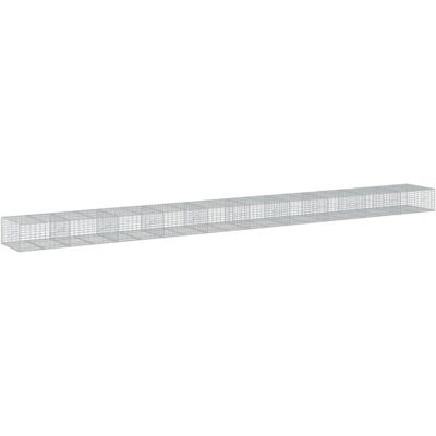 vidaXL Gegalvaniseerd ijzeren gabionenmand met deksel - 1000x100x50 cm - Verhoogd gabionbed vidaXL Gegalvaniseerd ijzeren gabionenmand met deksel - 1000x100x50 cm - Verhoogd gabionbed