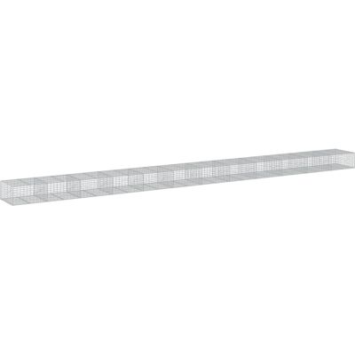 vidaXL Gabionenmand met Afdekking 1200x100x50 cm - Gabion Verhoogd Bed vidaXL Gabionenmand met Afdekking 1200x100x50 cm - Gabion Verhoogd Bed