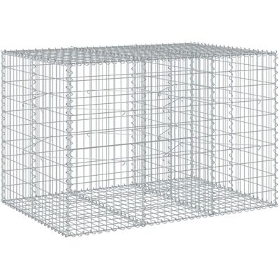 vidaXL Gabionenkorb mit Abdeckung 150x100x100 cm Verzinkter Stahl - Gabion Hochbeet vidaXL Gabionenkorb mit Abdeckung 150x100x100 cm Verzinkter Stahl - Gabion Hochbeet
