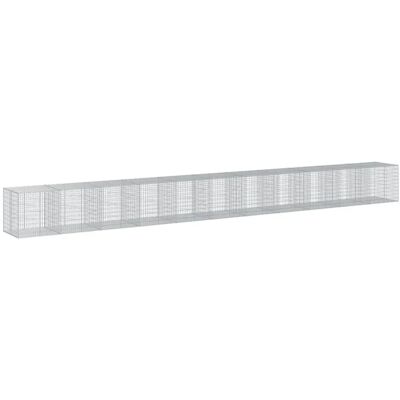 vidaXL Verzinktes Eisen Gabionenkorb mit Abdeckung 1100x100x100 cm vidaXL Verzinktes Eisen Gabionenkorb mit Abdeckung 1100x100x100 cm