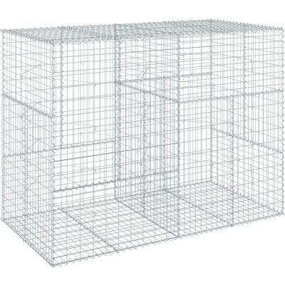 vidaXL Verzinktes Eisen Gabionenkorb mit Abdeckung 200x100x150 cm vidaXL Verzinktes Eisen Gabionenkorb mit Abdeckung 200x100x150 cm