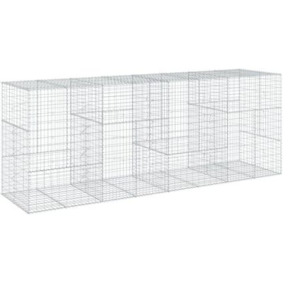 vidaXL Gabionenmand met Dekking 400x100x150 cm - Gabion verhoogbed vidaXL Gabionenmand met Dekking 400x100x150 cm - Gabion verhoogbed