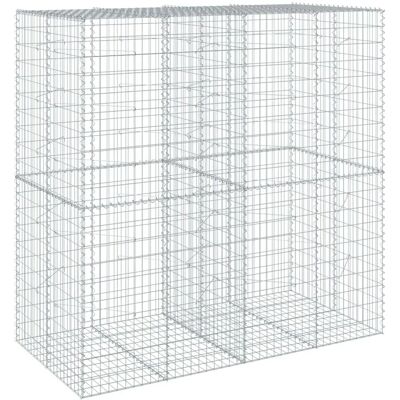 vidaXL Gegalvaniseerde ijzeren gabionmand 200x100x200 cm - Gabiontype vidaXL Gegalvaniseerde ijzeren gabionmand 200x100x200 cm - Gabiontype