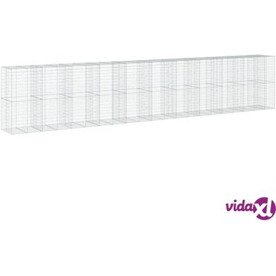 vidaXL Gabionenkorb mit Abdeckung 1050x100x200 cm Verzinktes Eisen - Gabionentyp vidaXL Gabionenkorb mit Abdeckung 1050x100x200 cm Verzinktes Eisen - Gabionentyp
