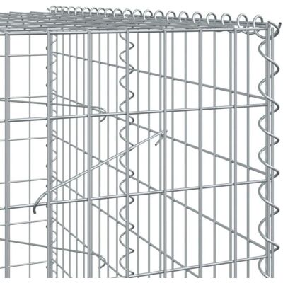 vidaXL 1200x100x200 cm Verzinkte Eisen Gabionenkorb mit Abdeckung - Gartendekoration vidaXL 1200x100x200 cm Verzinkte Eisen Gabionenkorb mit Abdeckung - Gartendekoration