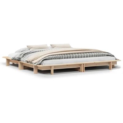vidaXL Bed Frame Natural Pine 160x200 cm - Bed Frame vidaXL Bed Frame Natural Pine 160x200 cm - Bed Frame