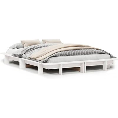 vidaXL Bed Frame Wit 140x200 cm - Bed Frame vidaXL Bed Frame Wit 140x200 cm - Bed Frame