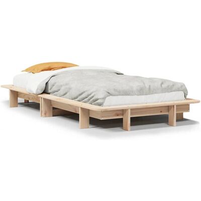 vidaXL Bettgestell - 90x200 cm - Massiv Kiefernholz - Modernes Design vidaXL Bettgestell - 90x200 cm - Massiv Kiefernholz - Modernes Design