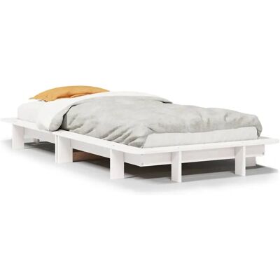 vidaXL Bettgestell - 90x190 cm, Weiß, Massives Kiefernholz vidaXL Bettgestell - 90x190 cm, Weiß, Massives Kiefernholz