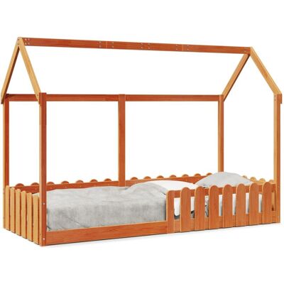 vidaXL Børneseng med husform voksbrun 80x200 cm - Seng vidaXL Børneseng med husform voksbrun 80x200 cm - Seng