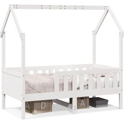 VIDAXL Kinderhuisbed - Hout, 70x140cm, Wit VIDAXL Kinderhuisbed - Hout, 70x140cm, Wit