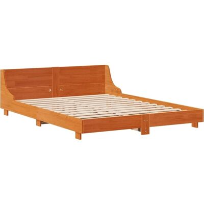 vidaXL Bed Frame Wachsbruin 160x200 cm - Bed Frame vidaXL Bed Frame Wachsbruin 160x200 cm - Bed Frame