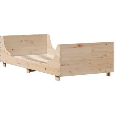 vidaXL Bed Frame with Headboard - 100x200 cm - Solid Wood Pine vidaXL Bed Frame with Headboard - 100x200 cm - Solid Wood Pine