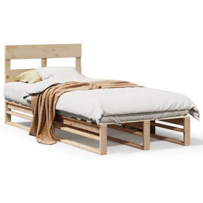 vidaXL 850797 Bettgestell - Holzrahmen mit Kopfteil - 100x200 cm vidaXL 850797 Bettgestell - Holzrahmen mit Kopfteil - 100x200 cm