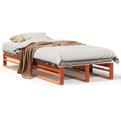 vidaXL Bettrahmen Wachsbraun 90x200 cm Massiv Pin Holz - Bettgestell vidaXL Bettrahmen Wachsbraun 90x200 cm Massiv Pin Holz - Bettgestell