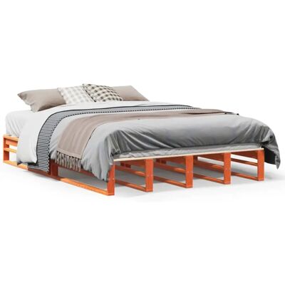 vidaXL Bettgestell Wachsbraun 135x190 cm - Bettgestell vidaXL Bettgestell Wachsbraun 135x190 cm - Bettgestell
