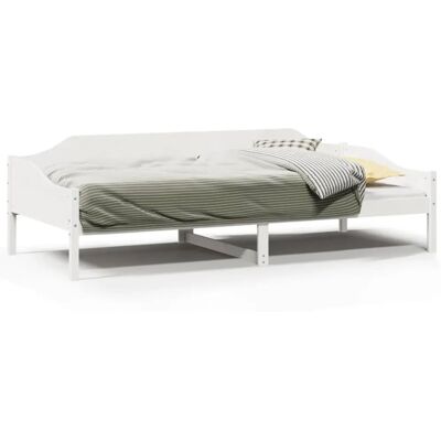 vidaXL Bed Frame Wit - 90x200cm - Massief Dennenhout - Eenvoudige montage vidaXL Bed Frame Wit - 90x200cm - Massief Dennenhout - Eenvoudige montage