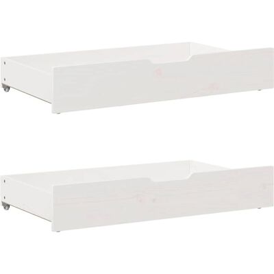 vidaXL Cajones para Cama 2 pcs Blanco 90x55x16 cm - Almacenamiento Bajo la Cama vidaXL Cajones para Cama 2 pcs Blanco 90x55x16 cm - Almacenamiento Bajo la Cama