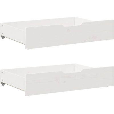 vidaXL Bedlades met wielen 2 stuks - Opbergruimte onder bed - Wit - 85x55x16 cm vidaXL Bedlades met wielen 2 stuks - Opbergruimte onder bed - Wit - 85x55x16 cm