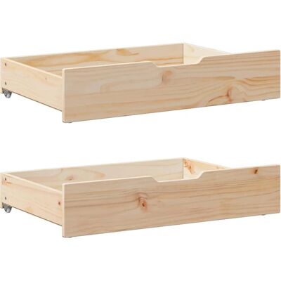 vidaXL Bedlades met wieltjes - 80x55x16 cm - Massief dennenhout vidaXL Bedlades met wieltjes - 80x55x16 cm - Massief dennenhout