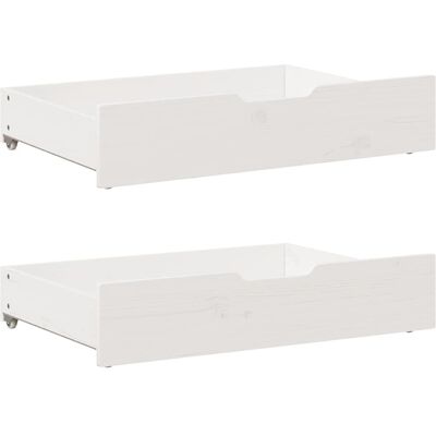 vidaXL Witte onderbedladen 80x55x16 cm met wielen - Onderbed opbergruimte vidaXL Witte onderbedladen 80x55x16 cm met wielen - Onderbed opbergruimte