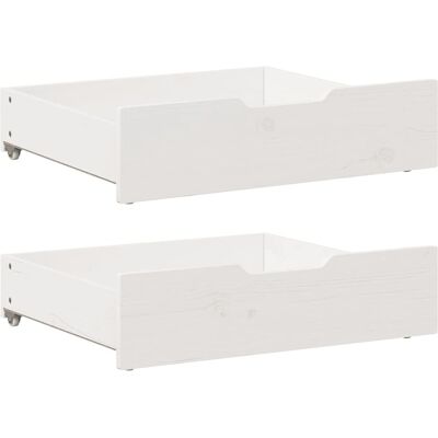 vidaXL Sängynaluslaatikot 75x55x16 cm Valkoinen Pyörillä - Sängynalusvarasto vidaXL Sängynaluslaatikot 75x55x16 cm Valkoinen Pyörillä - Sängynalusvarasto