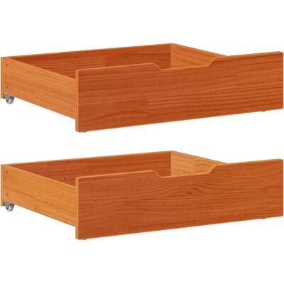 vidaXL Under-Bed Drawers - 2 pcs, wax brown, 75x55x16 cm, Solid Pine Wood vidaXL Under-Bed Drawers - 2 pcs, wax brown, 75x55x16 cm, Solid Pine Wood