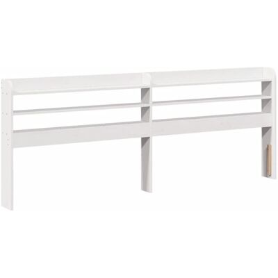 vidaXL Hovedgærde med Hylder Hvid 210x16x82cm - Hovedgærde vidaXL Hovedgærde med Hylder Hvid 210x16x82cm - Hovedgærde