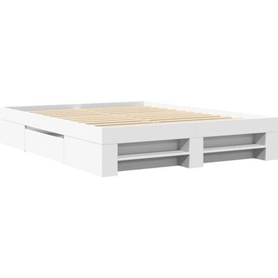 vidaXL Bed Frame 150x200 cm Wit - Ondersteuning & Opbergruimte vidaXL Bed Frame 150x200 cm Wit - Ondersteuning & Opbergruimte