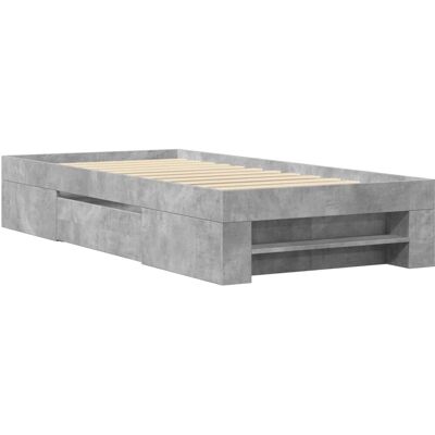 vidaXL Sänky Betonginharmaa 150x200 cm King Size Vaneripuu - Sänky vidaXL Sänky Betonginharmaa 150x200 cm King Size Vaneripuu - Sänky