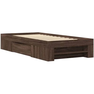 VidaXL Bedframe Bruine Eiken Ondersteuningslatten - Bedframe VidaXL Bedframe Bruine Eiken Ondersteuningslatten - Bedframe