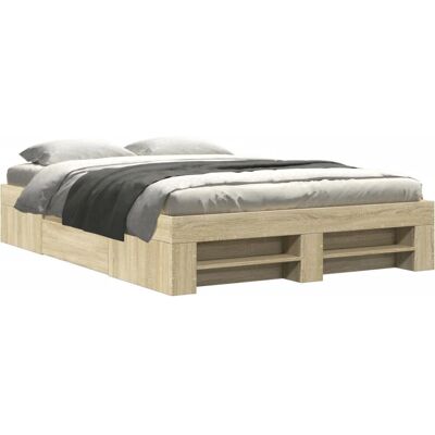 vidaXL 3295508 Bedframe - Sonoma Eik 135x190 cm vidaXL 3295508 Bedframe - Sonoma Eik 135x190 cm