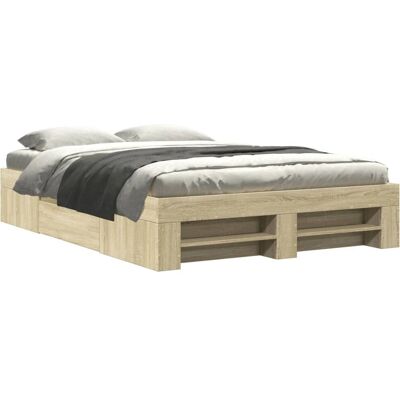 vidaXL Bedframe Sonoma Eiken 120x190 - Bedframe vidaXL Bedframe Sonoma Eiken 120x190 - Bedframe