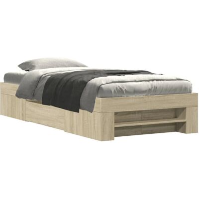vidaXL Bettgestell Sonoma Eiche - Bettgestell, Holzwerkstoff, 75x190 cm vidaXL Bettgestell Sonoma Eiche - Bettgestell, Holzwerkstoff, 75x190 cm